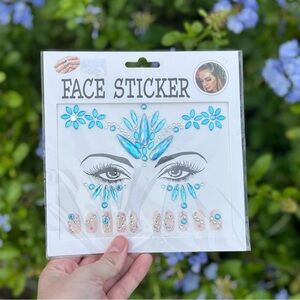 NWT Face Sticker Face Gems • Blue